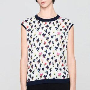 NWT Escada Silk Wool Floral Top